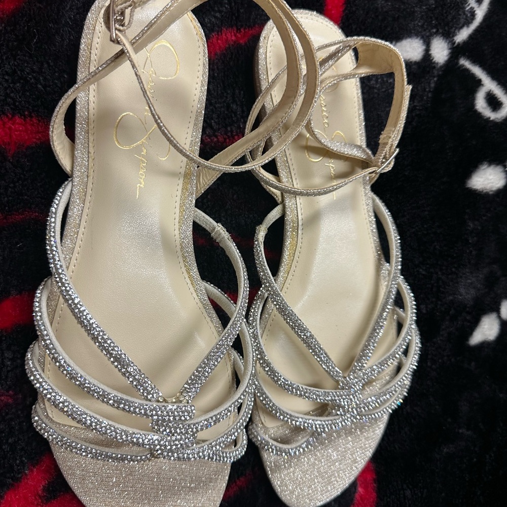 Elegant Silver Strappy Sandals